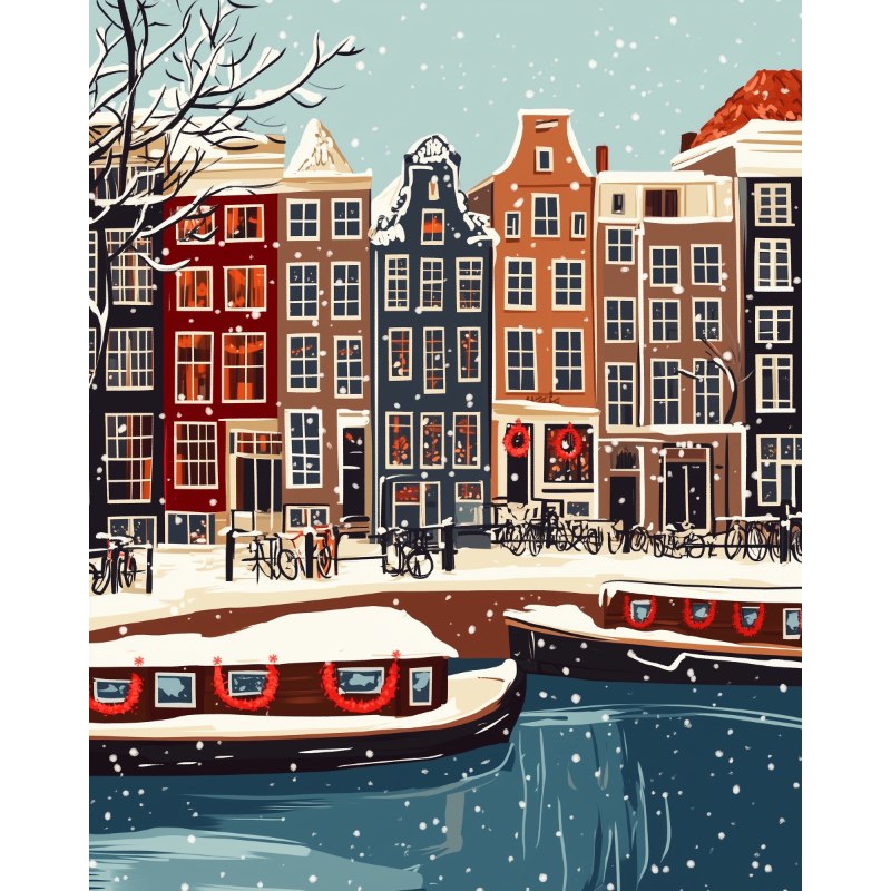 Malen nach Zahlen - Malen nach Zahlen - Weihnachten in Amsterdam