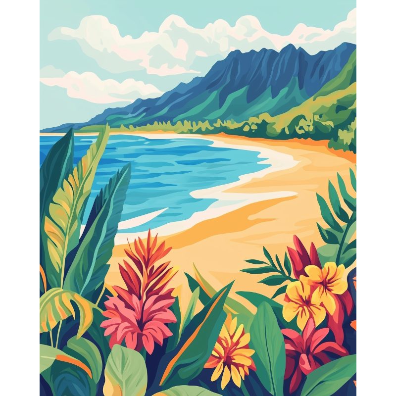 Malen nach Zahlen - Malen nach Zahlen - Strand landschaft