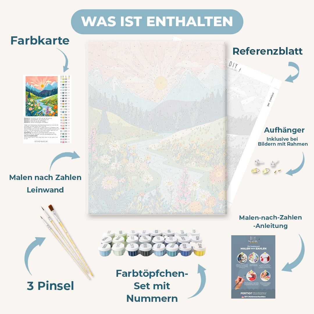 Malen nach Zahlen - Bunte Landschaft