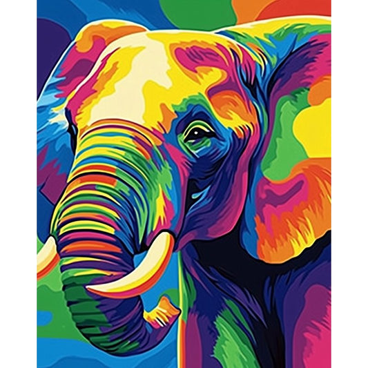 Malen nach Zahlen - Malen nach Zahlen - Abstrakter bunter Elefant