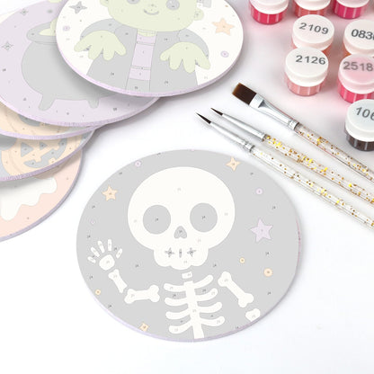 Malen nach Zahlen Untersetzer-Set – Süßes Halloween