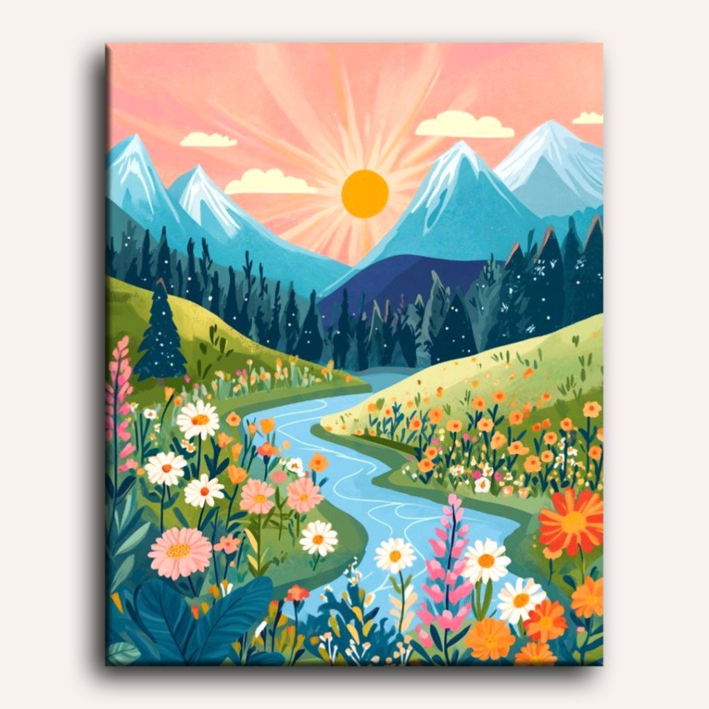 Malen nach Zahlen - Bunte Landschaft