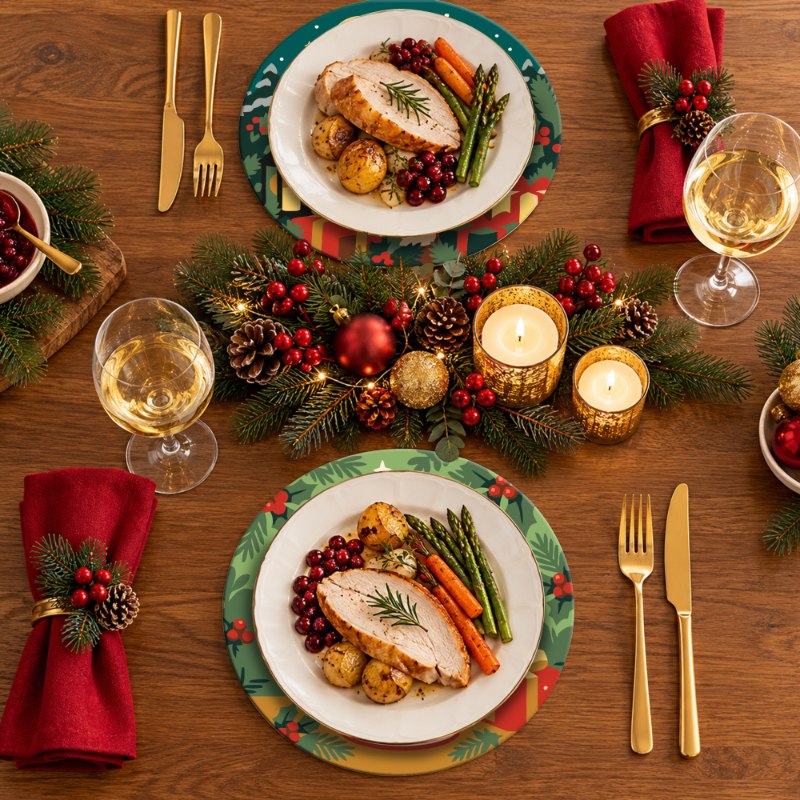 Malen nach Zahlen Tischset – Gemütlicher Weihnachtszauber