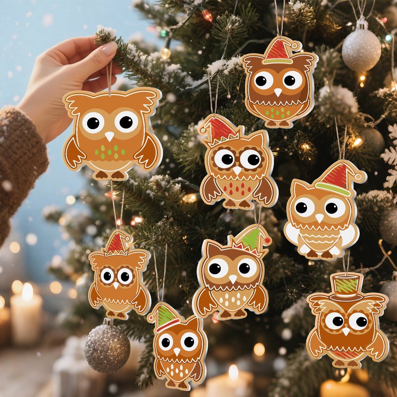 8 XL Weihnachtsanhängern | Festliches Weihnachtseulen-Set
