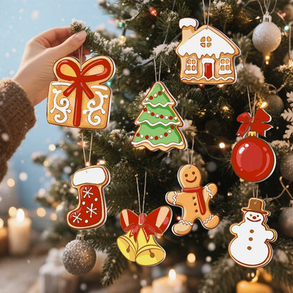 8 XL Weihnachtsanhängern | Fröhliches Weihnachtsplätzchen-Set