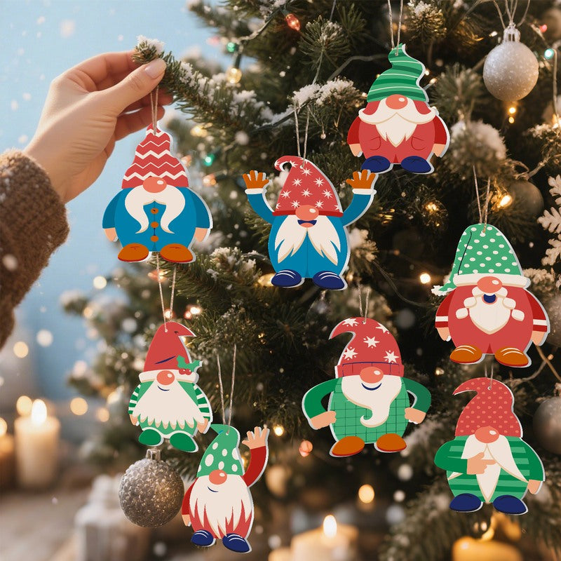 8 XL Weihnachtsanhängern | Fröhliches Weihnachtswichtel-Set