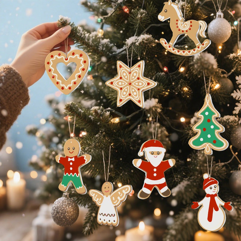 8 XL Weihnachtsanhängern | Lebkuchen-Weihnachtsset