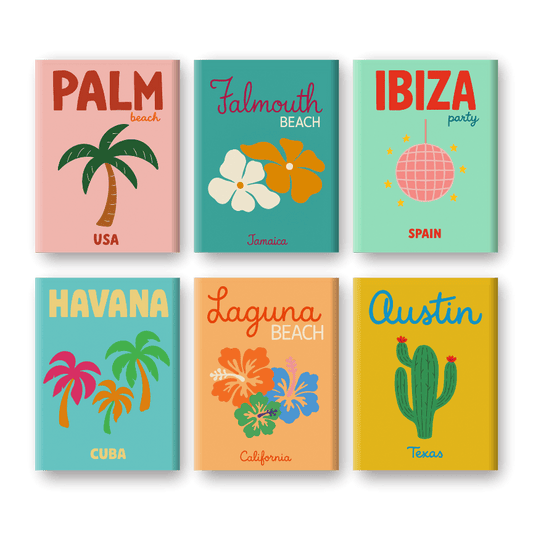 Malen nach Zahlen - Malen nach Zahlen – 6 Mini-Gemälde | Strand & Sommer Set