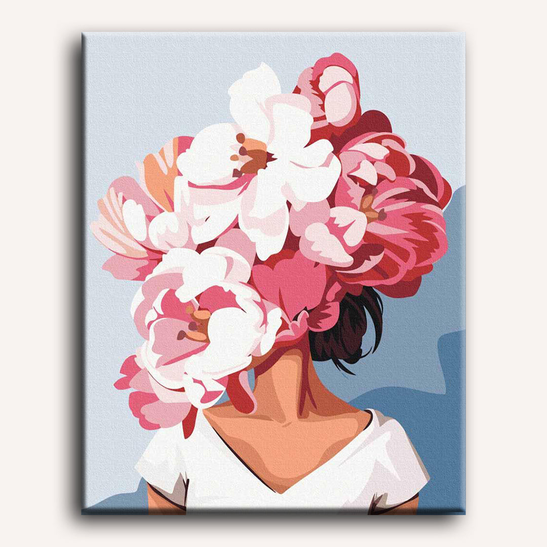 Malen nach Zahlen - Flowerhair Pink