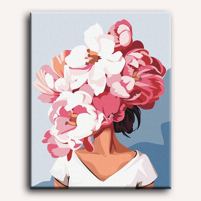 Malen nach Zahlen - Flowerhair Pink