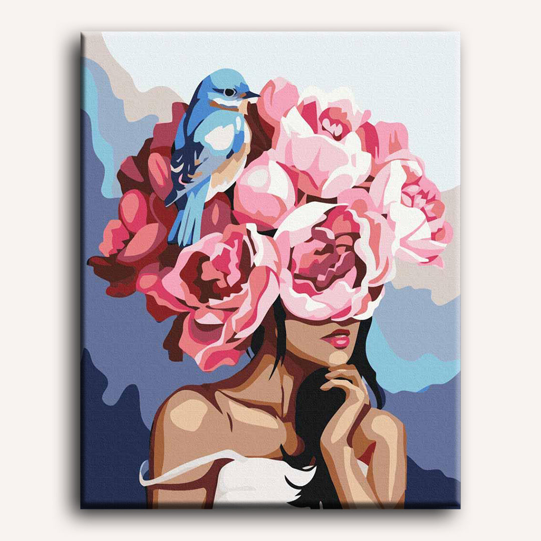 Malen nach Zahlen - Girl Flowerhead