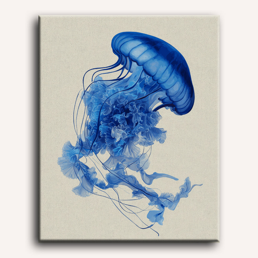 Malen nach Zahlen - Blaue Qualle