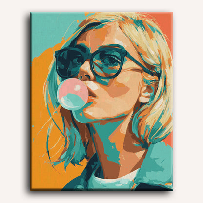 Malen nach Zahlen - Kaugummi-Mädchen