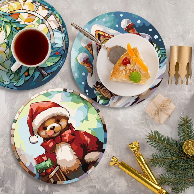 Malen nach Zahlen - Weihnachts-Tischsets | 6 Stück