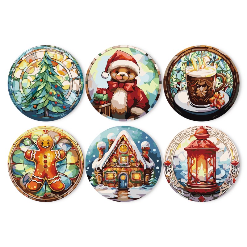 Malen nach Zahlen - Malen nach Zahlen - Weihnachts-Tischsets | 6 Stück