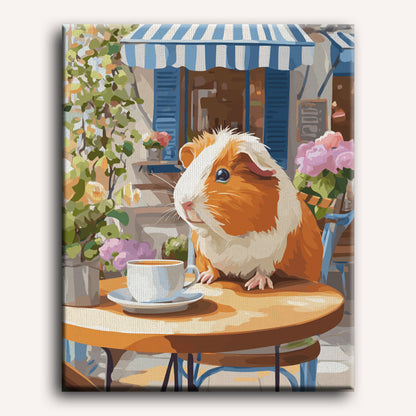 Malen nach Zahlen - Café-Gast