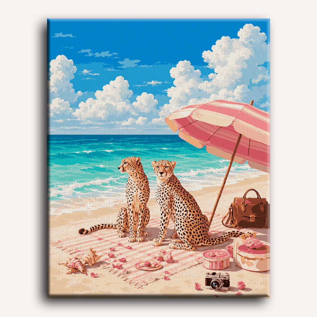 Malen nach Zahlen - Gepardenstrand