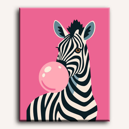 Malen nach Zahlen - Kaugummi-Zebra