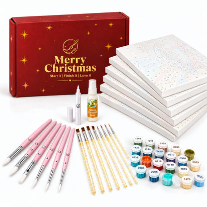Malen nach Zahlen Weihnachtsgeschenkbox - Vintage Bundle