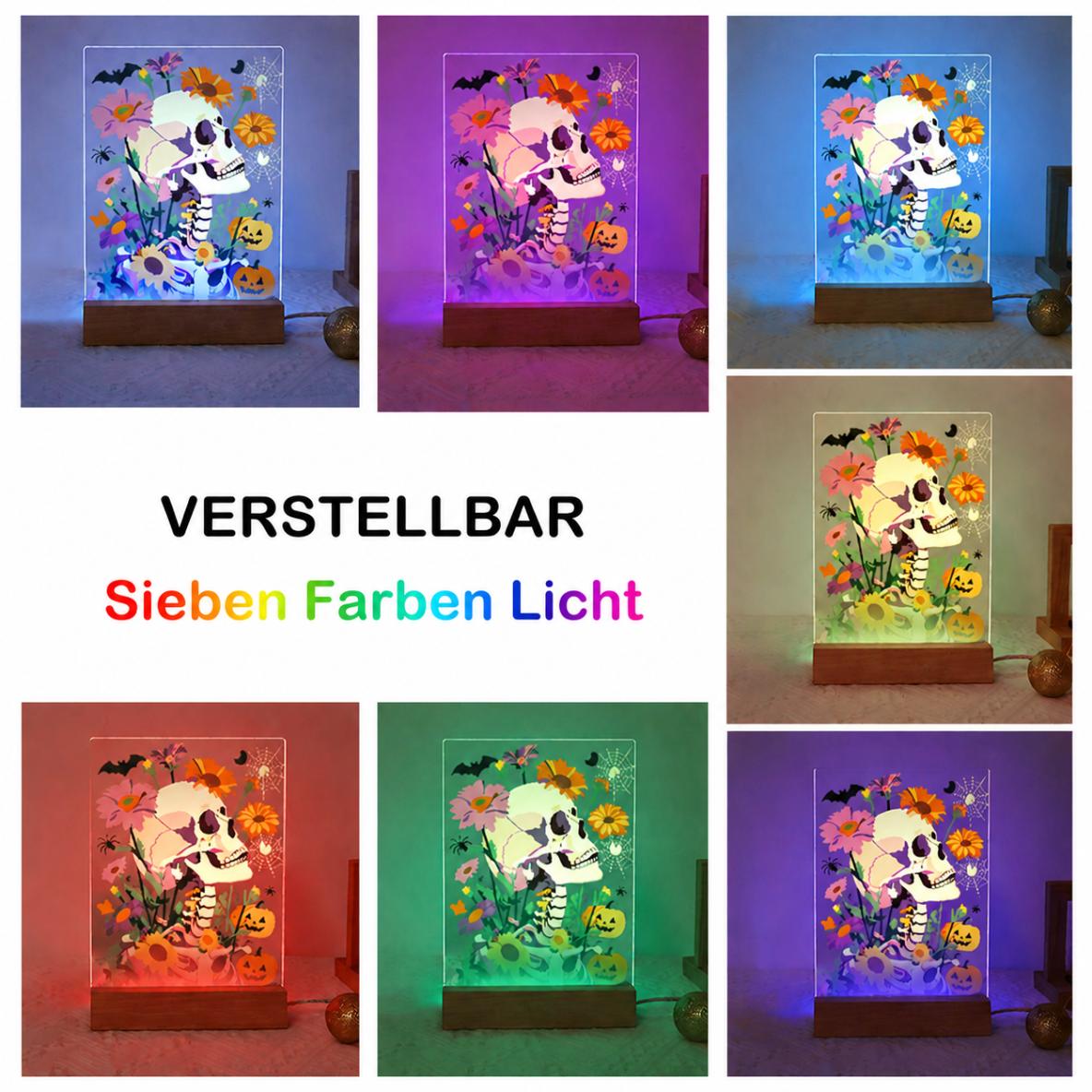 Malen nach Zahlen Halloween Lampe – Blumenschädel