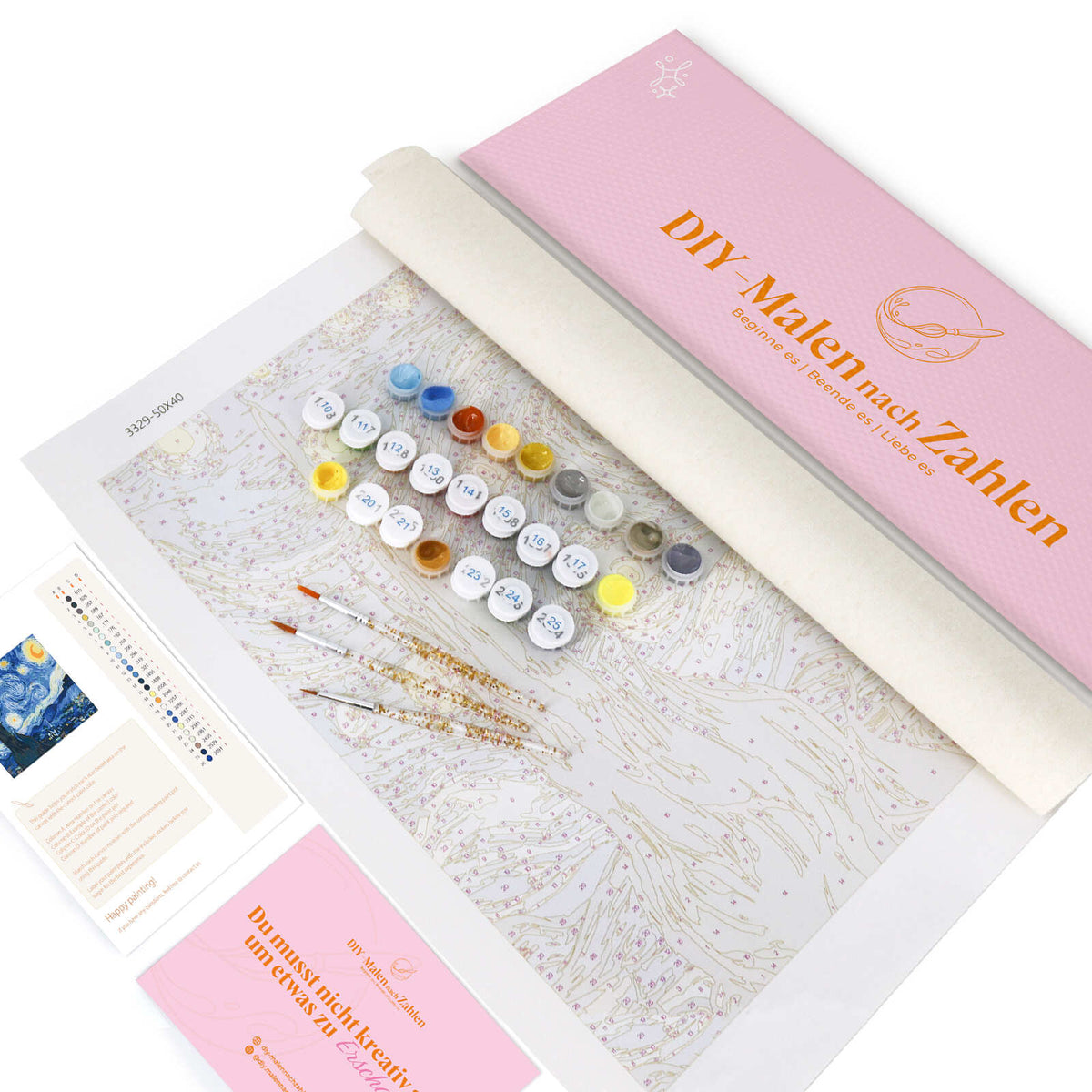 Malen nach Zahlen - Herbstliche Bank mit Korb