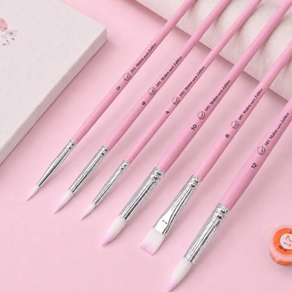 Premium Rosa Pinsel-Set | 6-teilig
