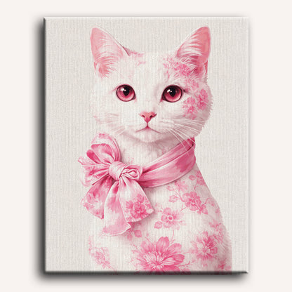 Malen nach Zahlen - Delfter Rosa Katze