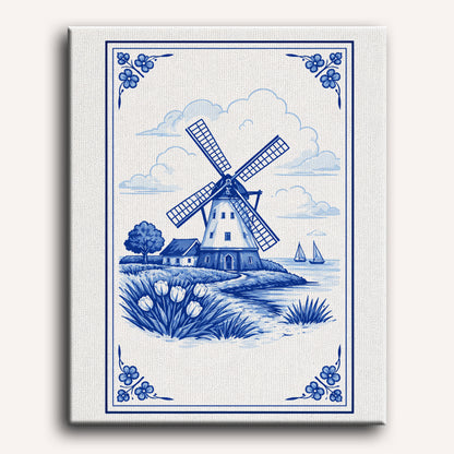 Malen nach Zahlen - Holländische Windmühle