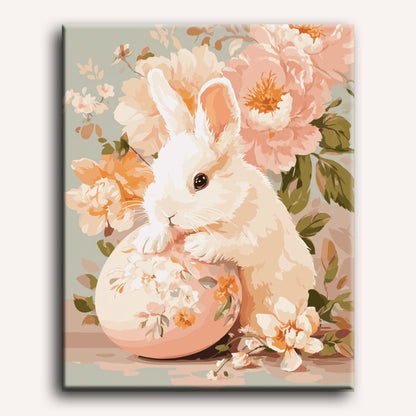 Malen nach Zahlen - Blumenhase