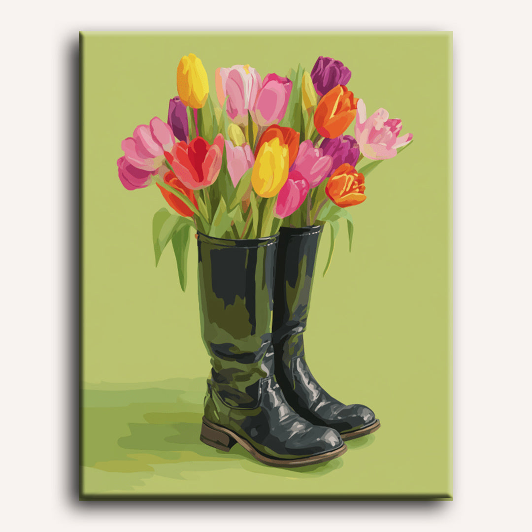 Malen nach Zahlen - Blumenschritte