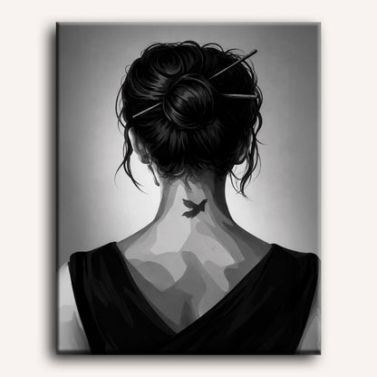 Malen nach Zahlen - Mädchen mit Tattoo
