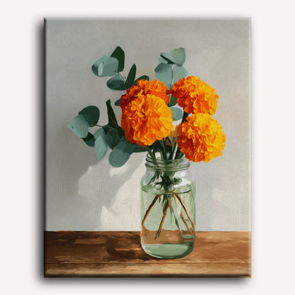 Malen nach Zahlen - Goldene Ringelblumen