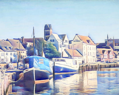 Malen nach Zahlen - Hafen von Wismar, Stadt in Deutschland by Zamart