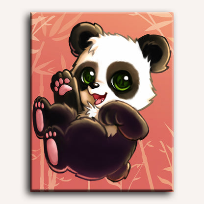 Malen nach Zahlen - Fröhlicher Riesenpanda - by Vink