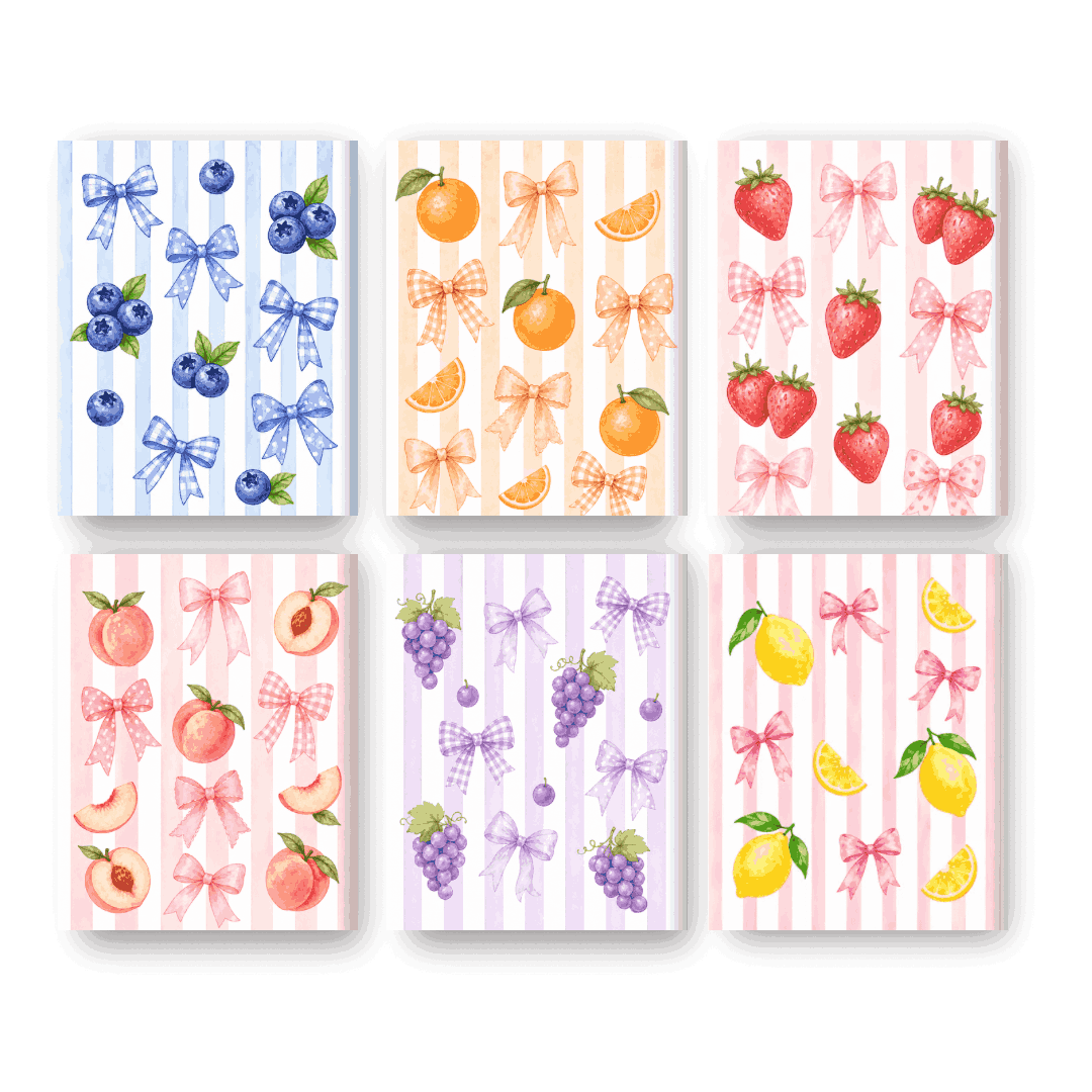 6 Mini-Gemälde | Fruchtiges Schleifen-Set - Malen nach Zahlen