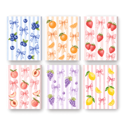 6 Mini-Gemälde | Fruchtiges Schleifen-Set - Malen nach Zahlen