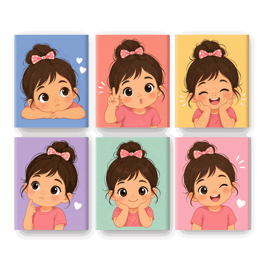 6 Mini-Gemälde | Süßes Mädchen Set - Malen nach Zahlen