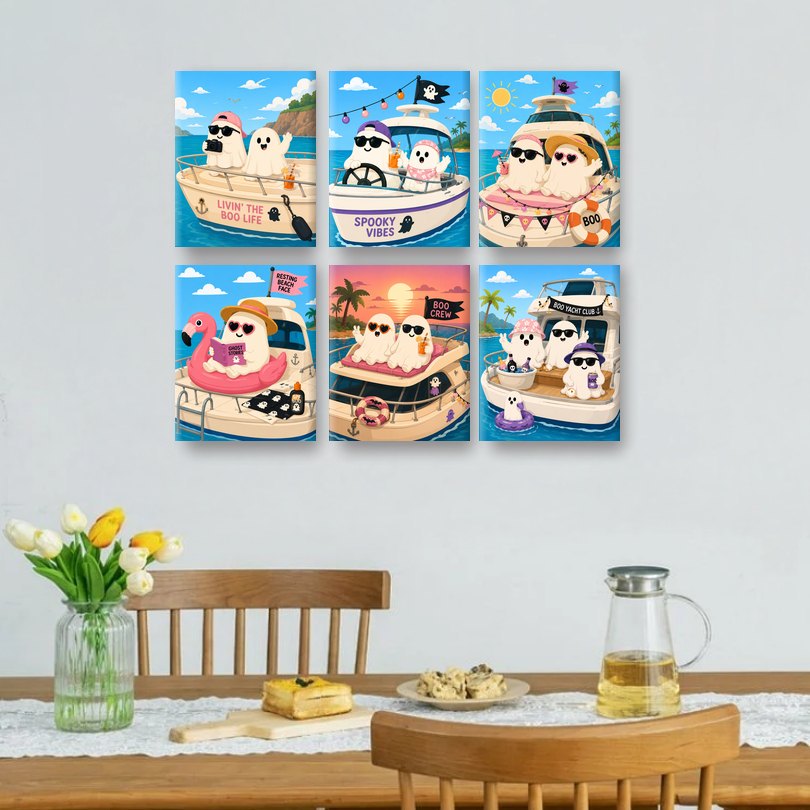 6 Mini-Gemälde | Sommer-Geister Set