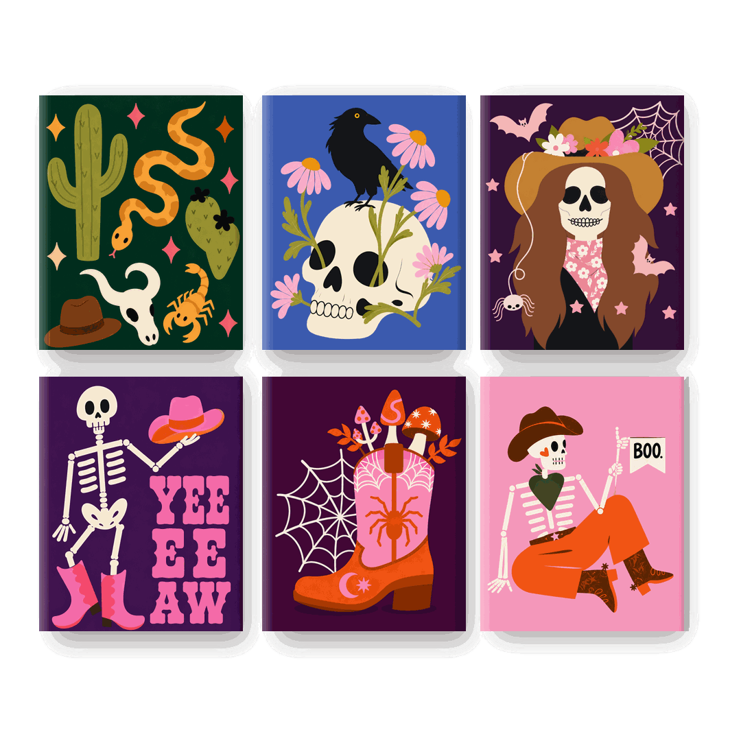 6 Mini-Gemälde | Howdy Halloween Set - Malen nach Zahlen