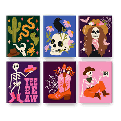 6 Mini-Gemälde | Howdy Halloween Set - Malen nach Zahlen