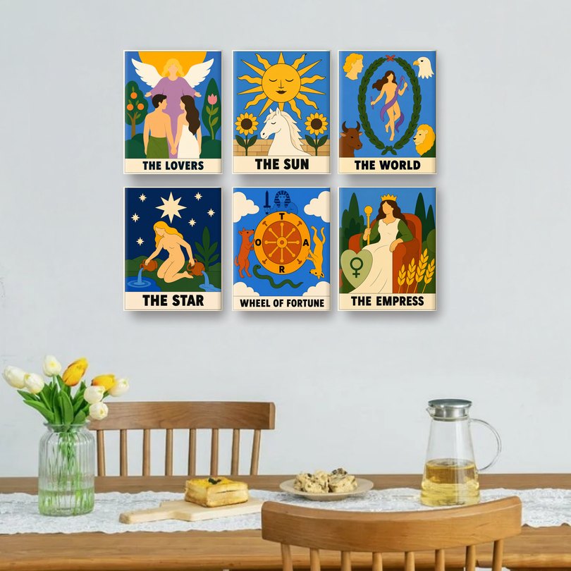 6 Mini-Gemälde | Tarot-Lesung Set