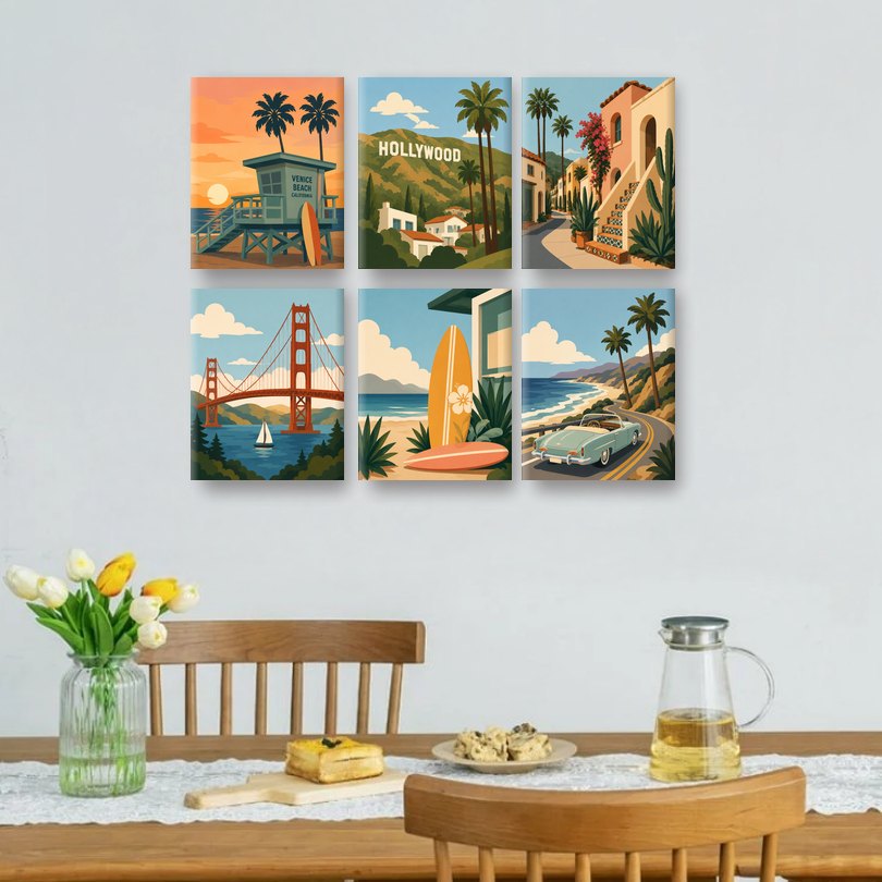 6 Mini-Gemälde | Golden State Set
