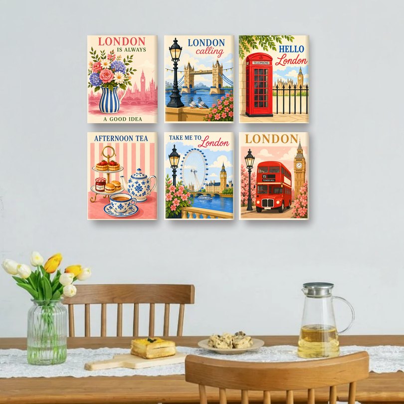 6 Mini-Gemälde | Take Me to London Set
