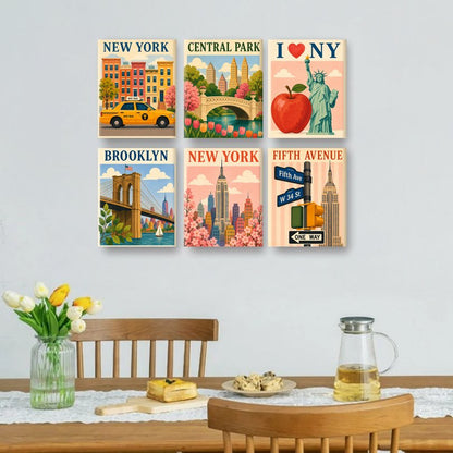 6 Mini-Gemälde | The Big Apple Set