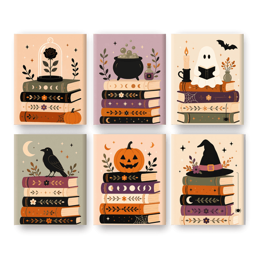 6 Mini-Gemälde | Halloween-Bücher Set - Malen nach Zahlen
