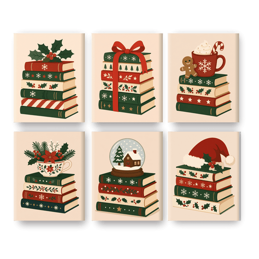 6 Mini-Gemälde | Weihnachtskapitel Set - Malen nach Zahlen