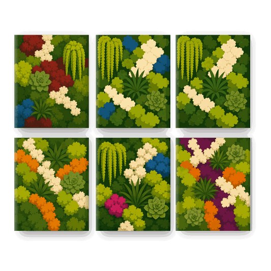 6 Mini-Gemälde | Mooswände Set - Malen nach Zahlen
