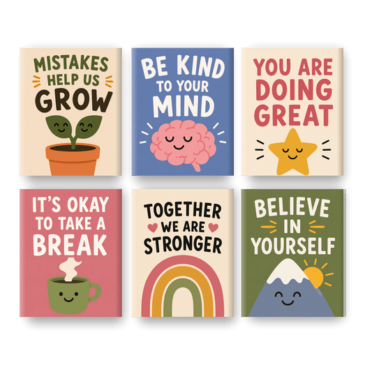 6 Mini-Gemälde | Vibes & Positivität Set - Malen nach Zahlen