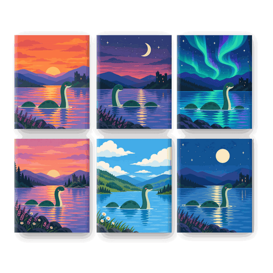 6 Mini-Gemälde | Süße Nessie Set
