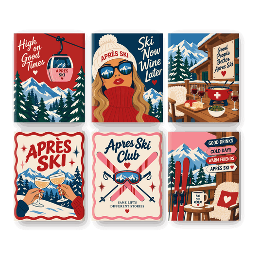 6 Mini-Gemälde | Après-Ski-Girls Set
